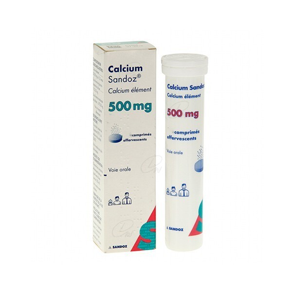 CALCIUM-SANDOZ 500 mg COMPRIMIDOS EFERVESCENTES, 30 comprimidos