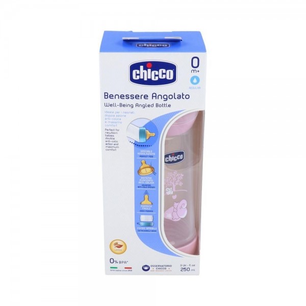 Biberon Chicco Rosa Caucho F Normal 0M 250 Ml