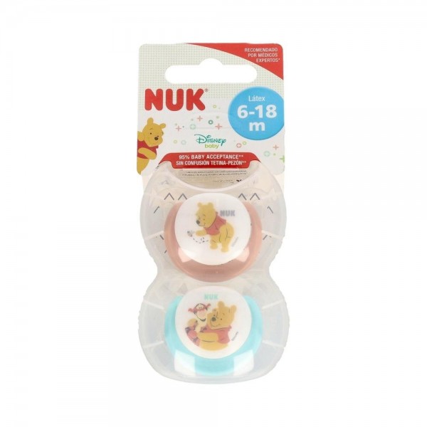 Chupete Nuk T2 Noc Latex Disney 2U