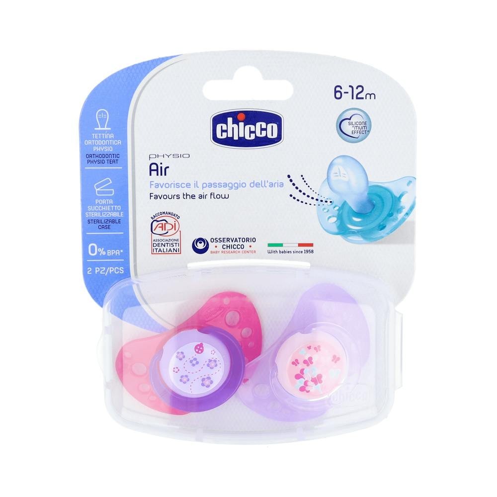 Chupete Chicco Physioair Rosa Sil 6-12M 2 U