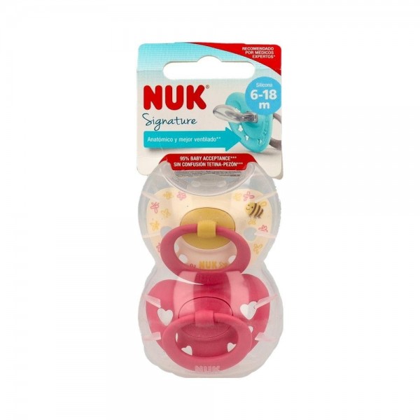 Chupete Nuk Silicona Anat T 2 6-18 Surtidas 2 U