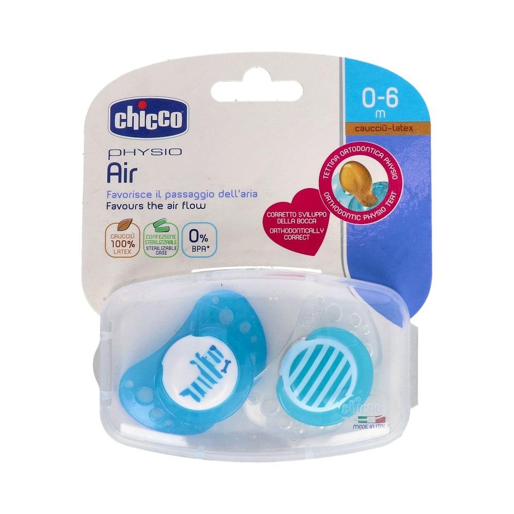 Chupete Chicco Physio Air Caucho Anat Azul 0-6...