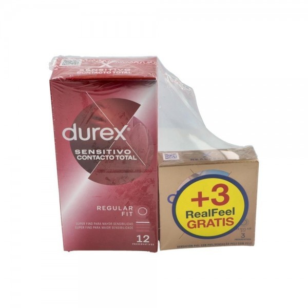 Durex Sensitivo Contacto Total 12 Ud + 3 Us Real Feel