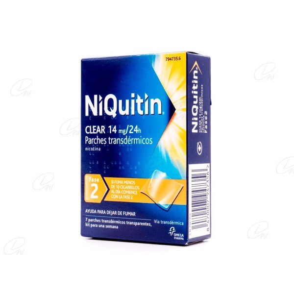 NIQUITIN CLEAR 21 mg/24 HORAS PARCHES TRANSDERMICOS, 7 parches
